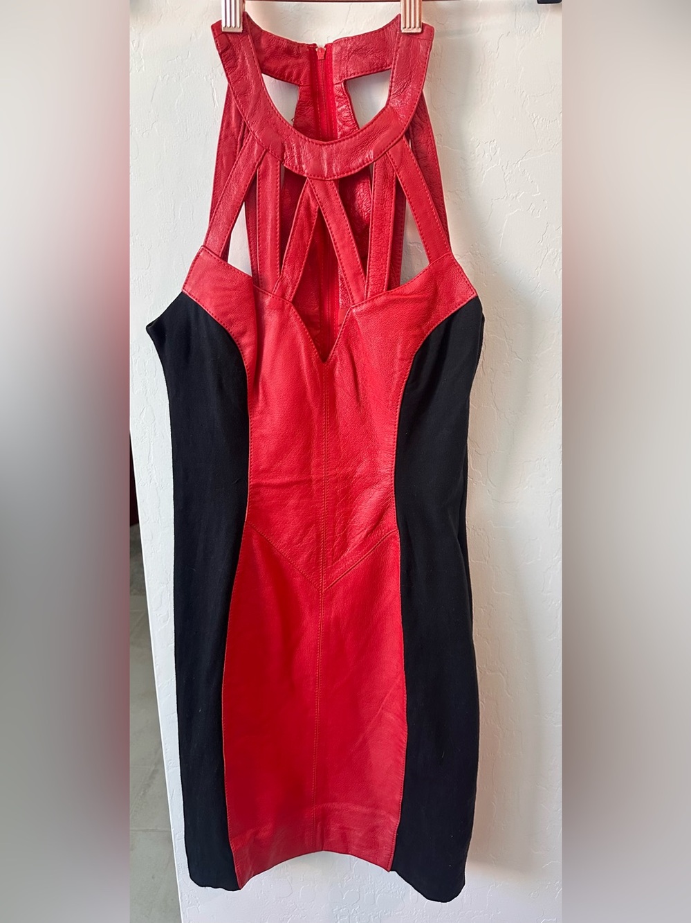 Wilsons Red and Black Backless Strappy Bodycon Dress